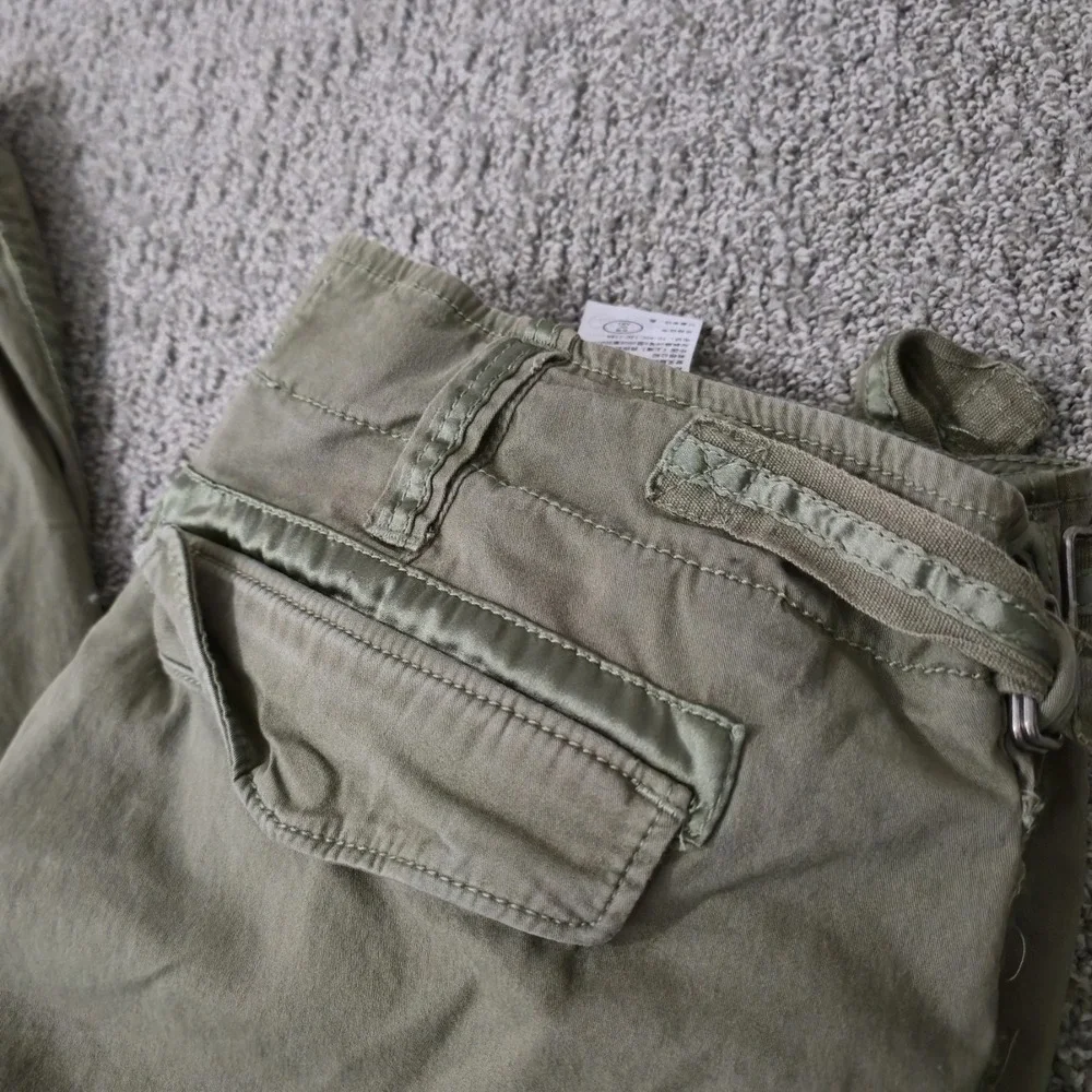VTG Abercrombie & Fitch Pants Men M Green Baggy Paratrooper Cargo Rugged Y2K